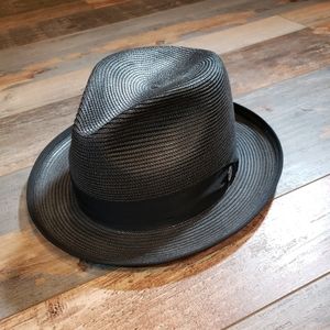 Stetson Woven Hemp Hat Collectable Black Size 57/  7  1/8